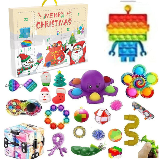 Cross-border Christmas blind box children's party gift decompression DIY hand-teared countdown calendar blind box Christmas toys